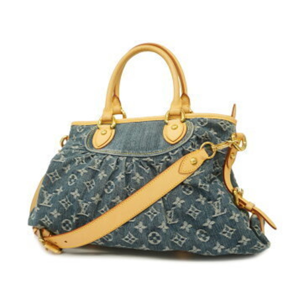 Louis Vuitton Blue and Tan Monogram Shoulder Bag